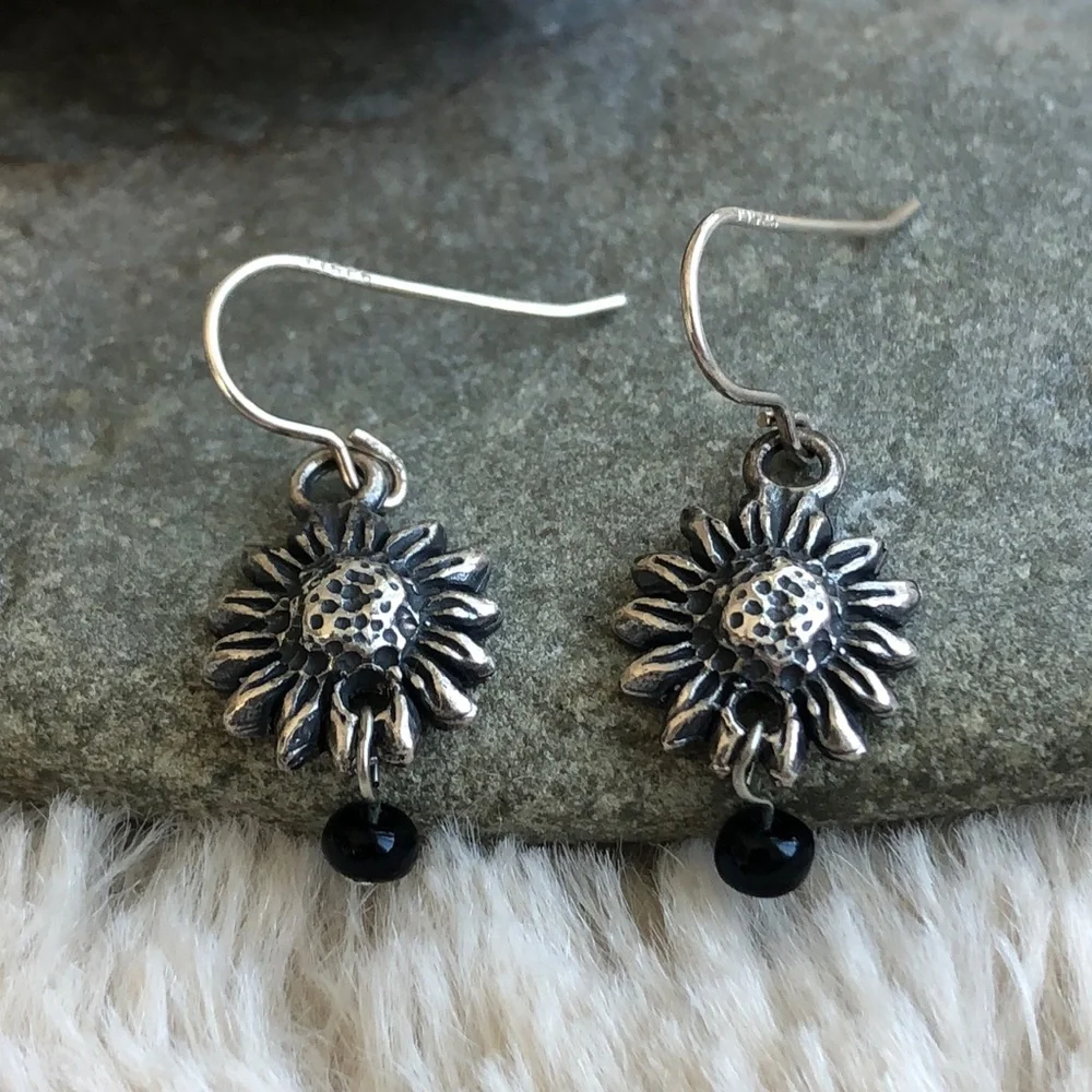 Sunflower Sterling Silver Berry Jewelry Co. Dangle Earrings (E34) - Picture 3 of 15